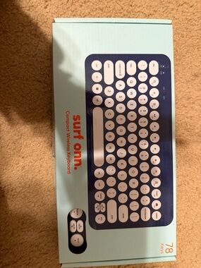 Compact Wireless Keyboard - Navy and White